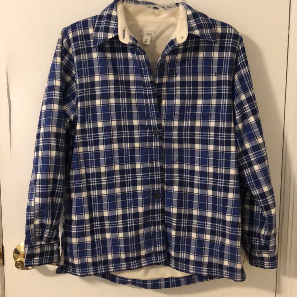 LLBean fleece lined flannel shirt size XXS